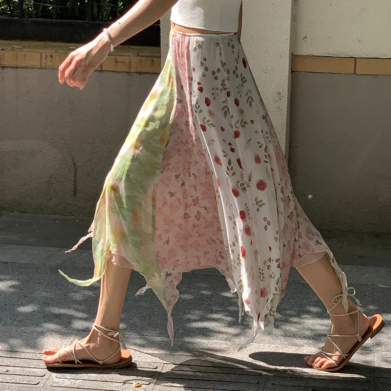 Little Pull Casual Long Skirts Women's As Shown Print-3