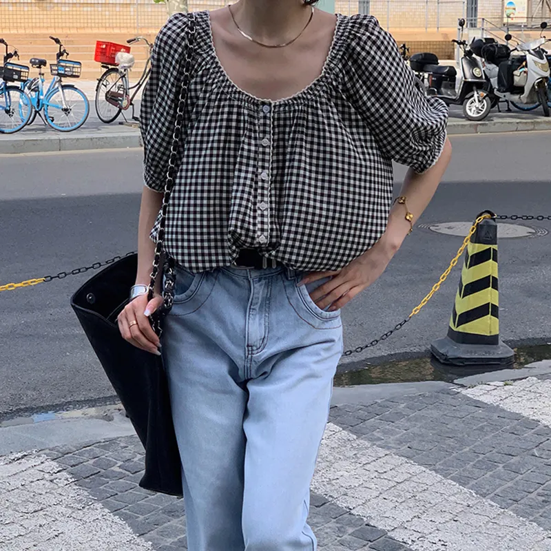 Little Pull Shirt Women's Plaid-3