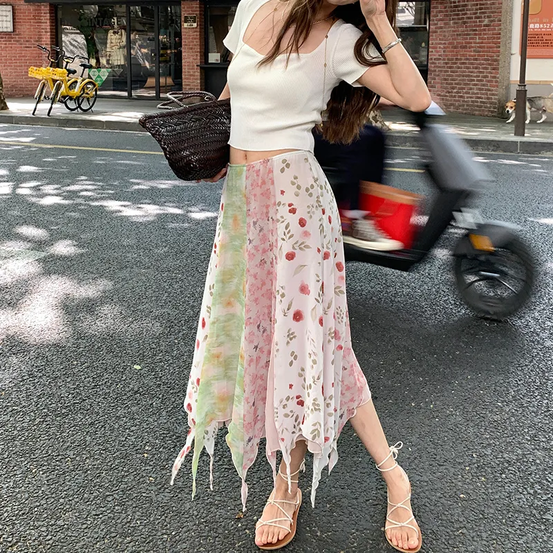 Little Pull Casual Long Skirts Women's As Shown Print-5