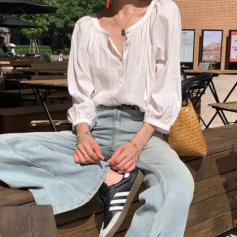Little Pull Shirt Women's White-3