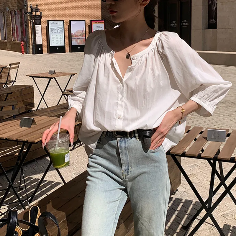 Little Pull Shirt Women's White-2