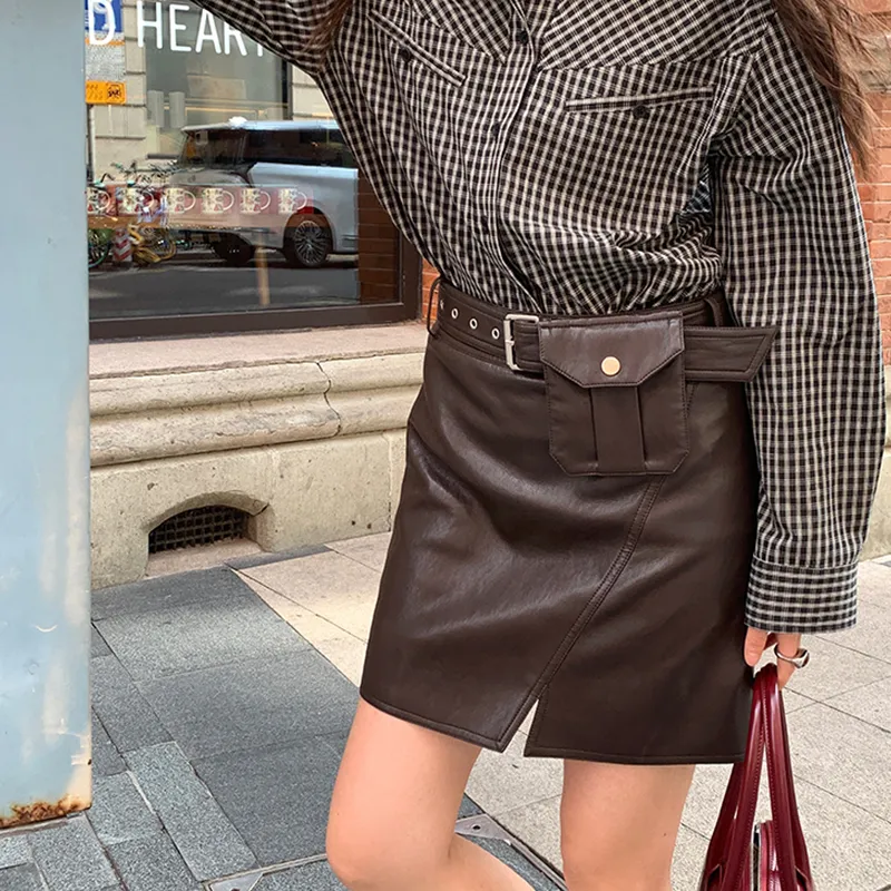 Little Pull Casual Short Skirts Women's Coffee-2