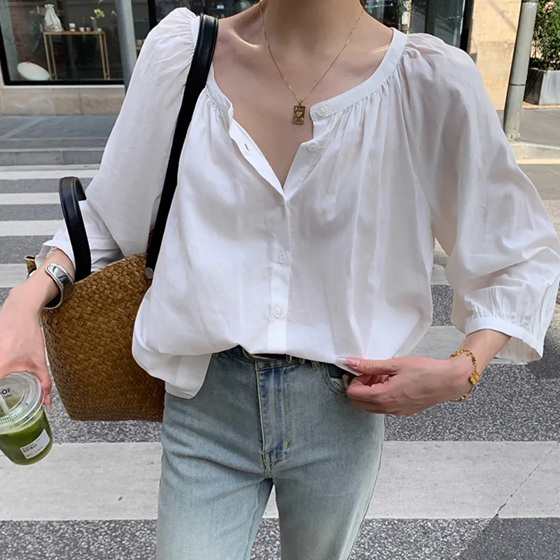 Little Pull Shirt Women's White-4