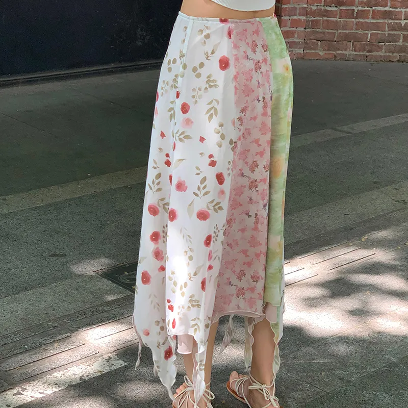 Little Pull Casual Long Skirts Women's As Shown Print-4