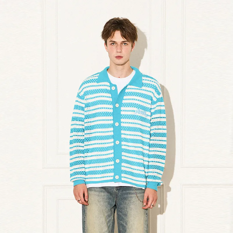 EMPTY REFERENCE Knitwear Unisex Blue With White Lettering-2