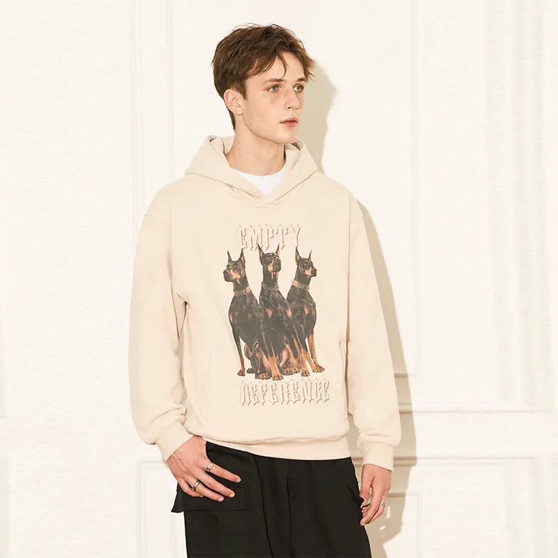 EMPTY REFERENCE Doberman Series Sweatshirt Unisex Beige-4
