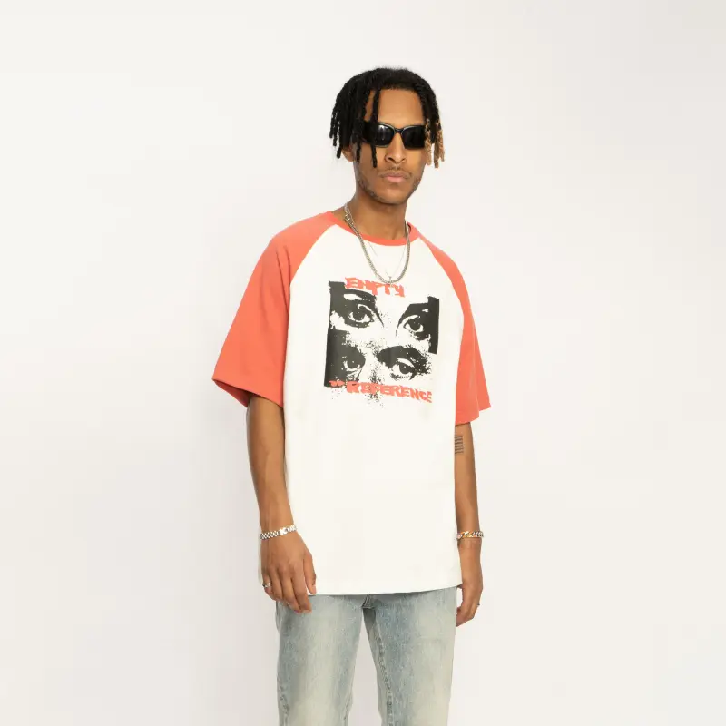 EMPTY REFERENCE Short Sleeved T Shirts Unisex Red White-4