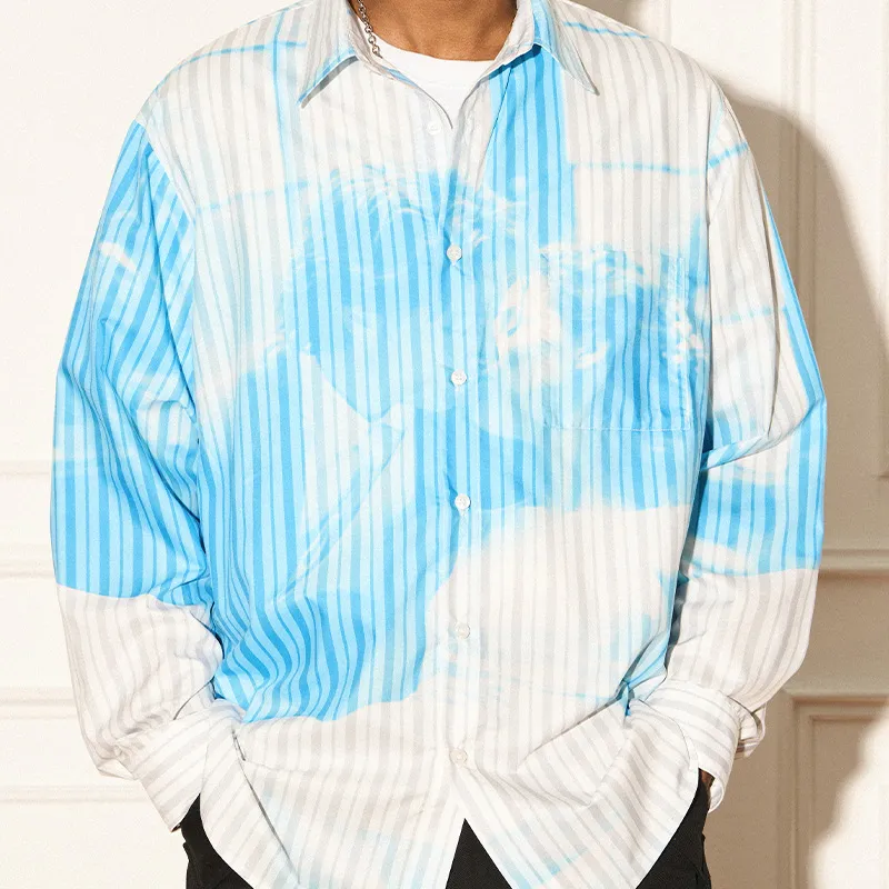 EMPTY REFERENCE Shirt Unisex Blue White-5
