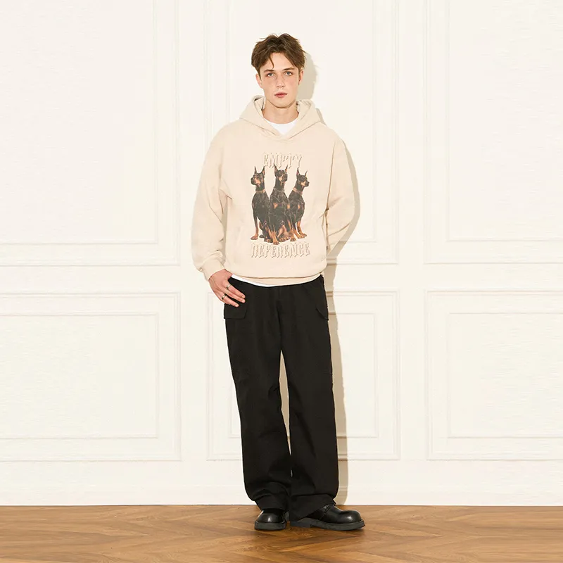 EMPTY REFERENCE Doberman Series Sweatshirt Unisex Beige-2