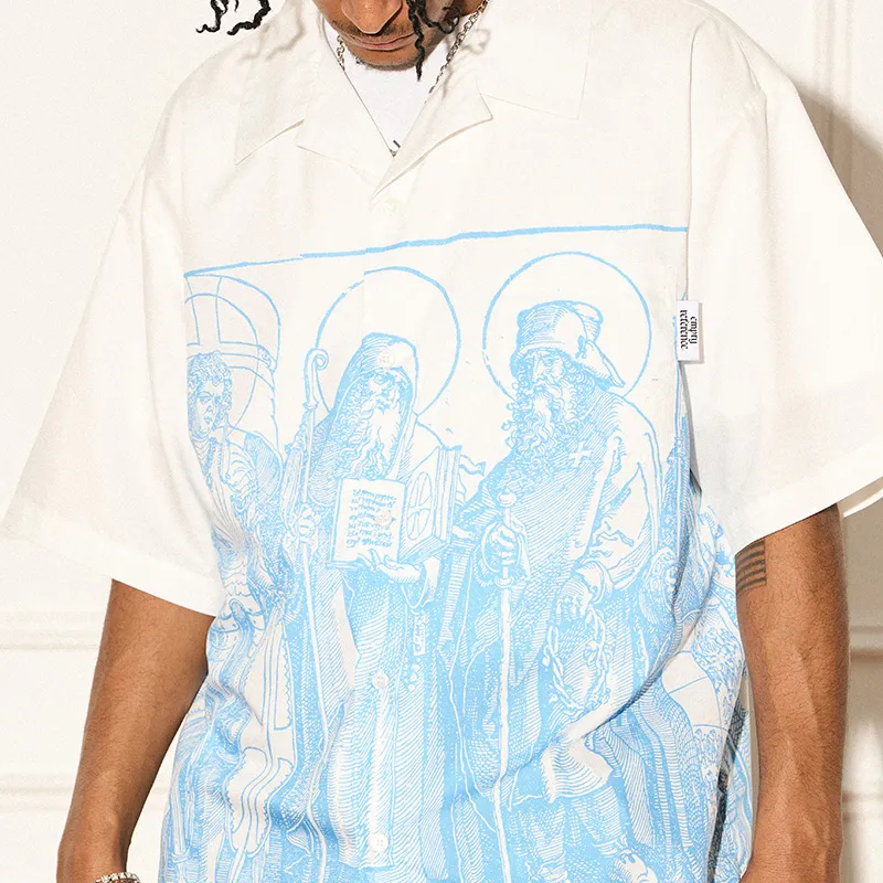 EMPTY REFERENCE Shirt Unisex Blue White-5