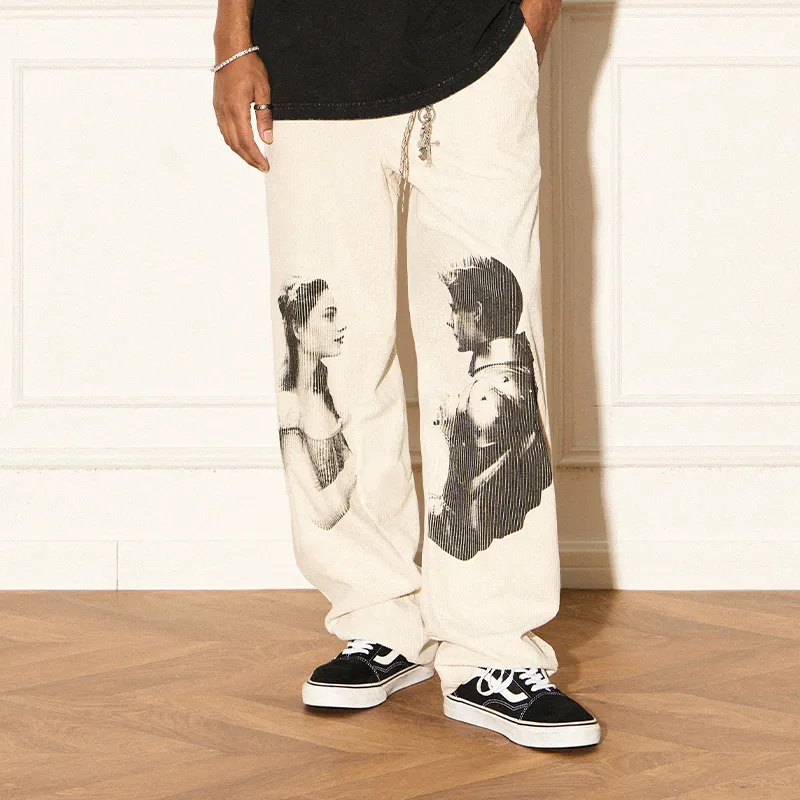 EMPTY REFERENCE Casual Pants Unisex White-2