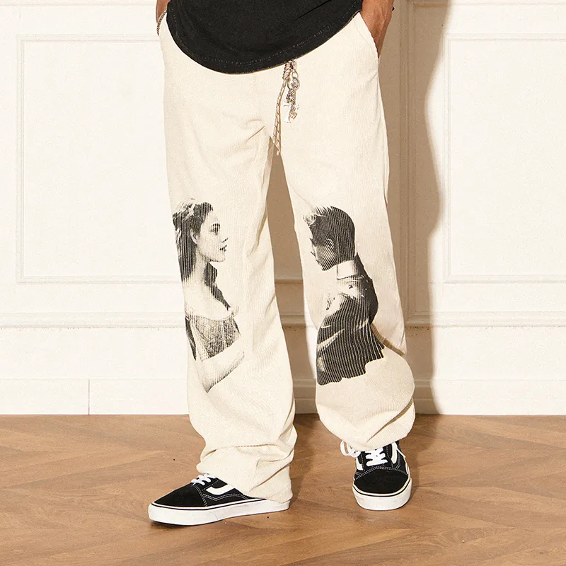 EMPTY REFERENCE Casual Pants Unisex White-4