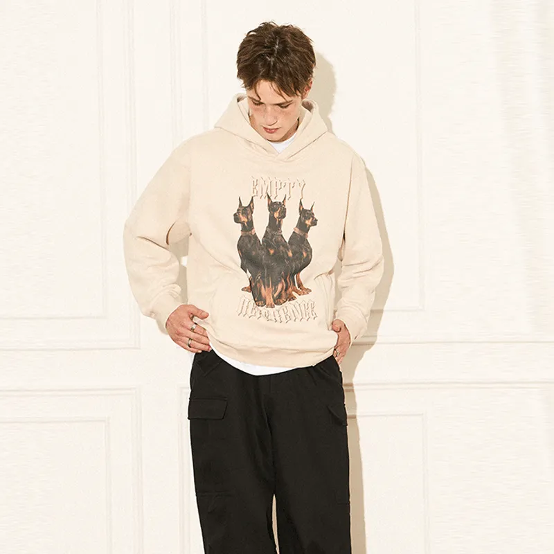 EMPTY REFERENCE Doberman Series Sweatshirt Unisex Beige-7