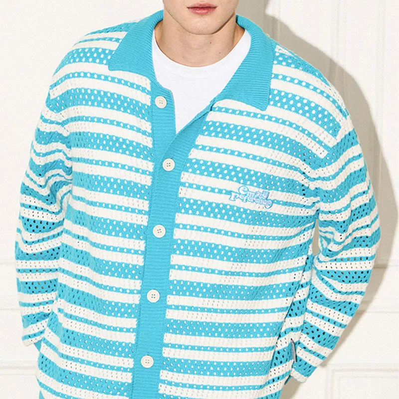 EMPTY REFERENCE Knitwear Unisex Blue With White Lettering-5