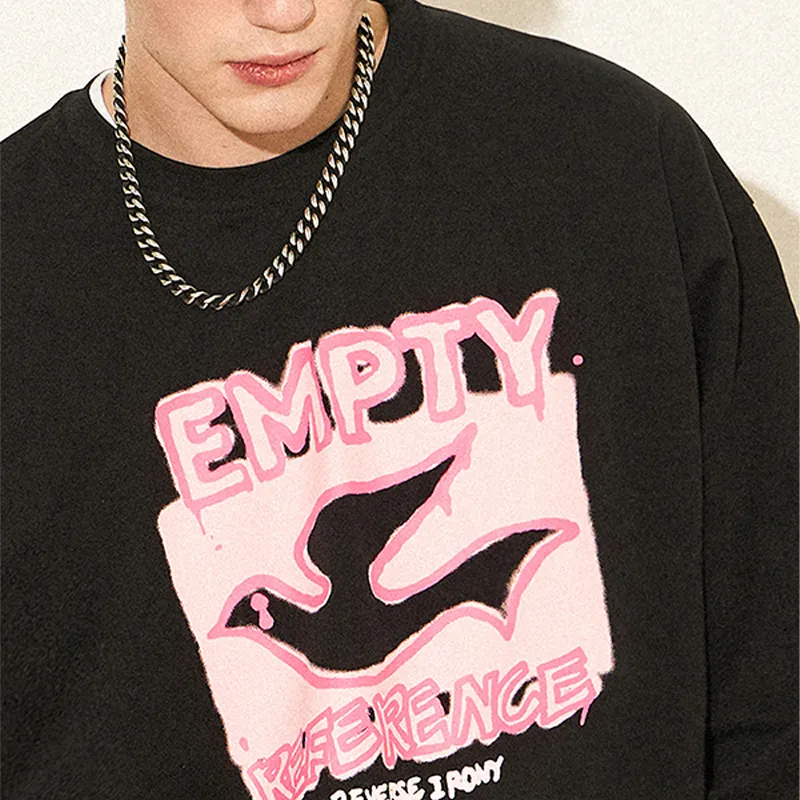 EMPTY REFERENCE Long Sleeved T Shirts Unisex Black-5