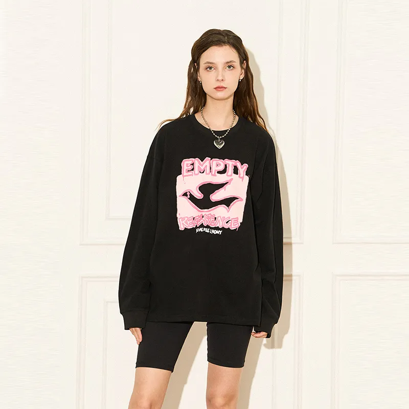 EMPTY REFERENCE Long Sleeved T Shirts Unisex Black-2