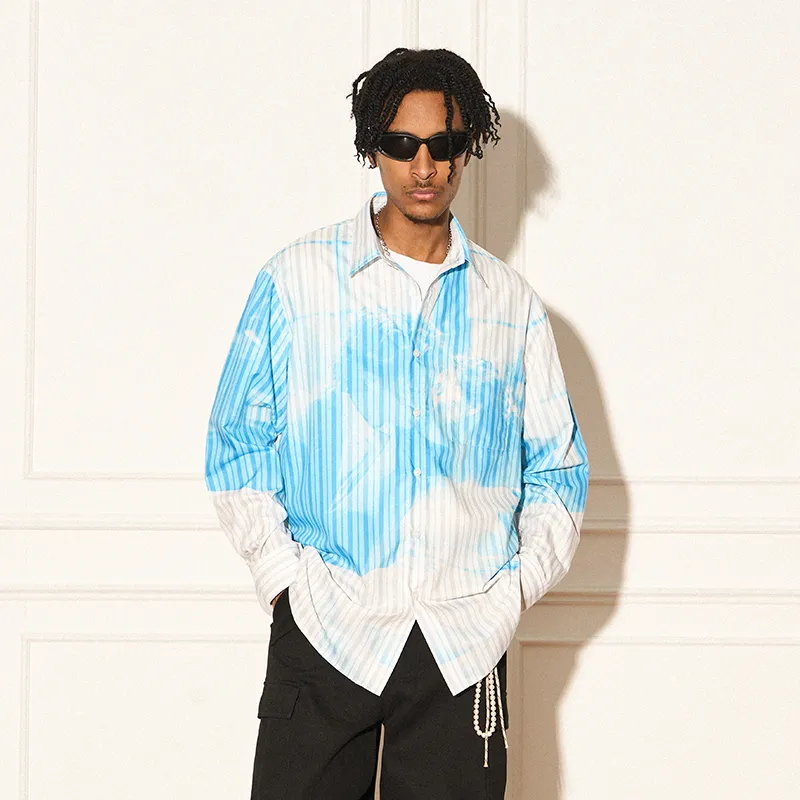 EMPTY REFERENCE Shirt Unisex Blue White-2