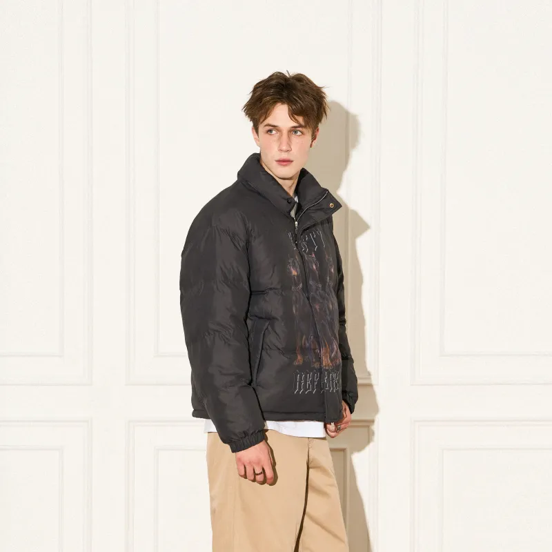 EMPTY REFERENCE Doberman Series Puffer Jacket Unisex Black-4