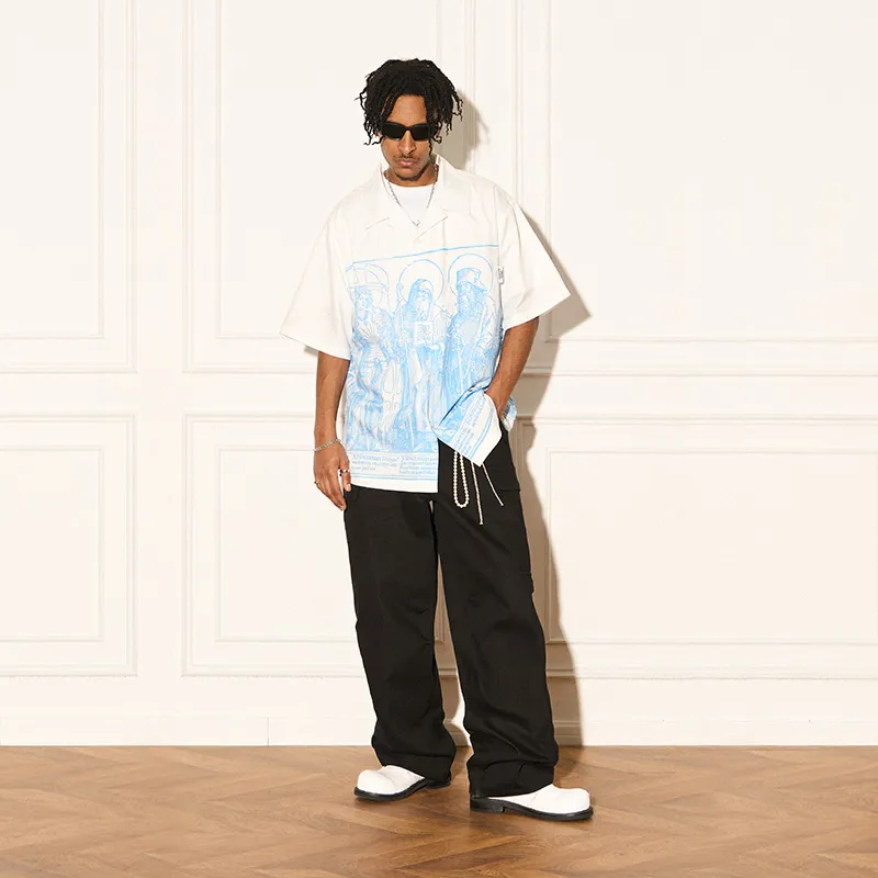 EMPTY REFERENCE Shirt Unisex Blue White-4