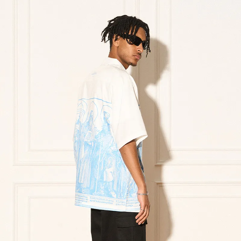 EMPTY REFERENCE Shirt Unisex Blue White-3