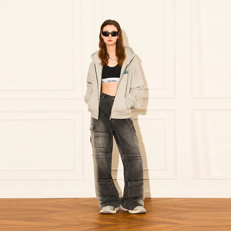 EMPTY REFERENCE Jeans Unisex Gray-3