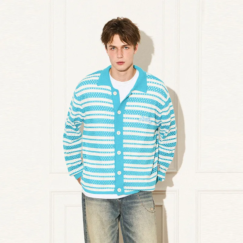 EMPTY REFERENCE Knitwear Unisex Blue With White Lettering-3