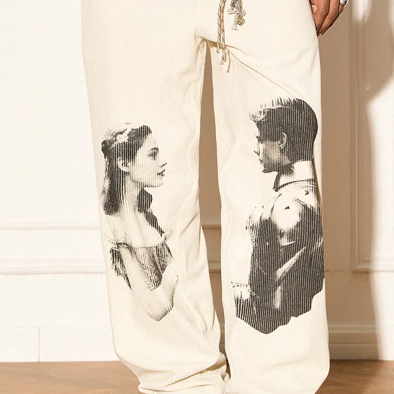 EMPTY REFERENCE Casual Pants Unisex White-5