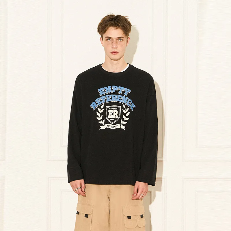 EMPTY REFERENCE Long Sleeved T Shirts Unisex Black-2