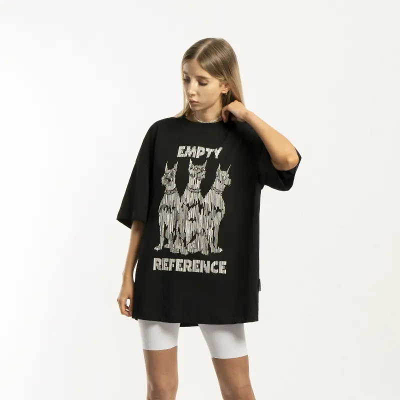 EMPTY REFERENCE Doberman Series Short Sleeved T Shirts Unisex Black-5