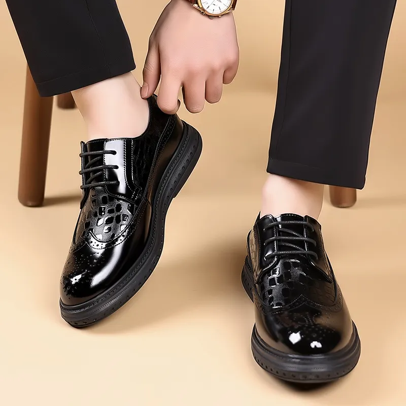 JIETEGONGYANG Casual Shoes Men's Black-7