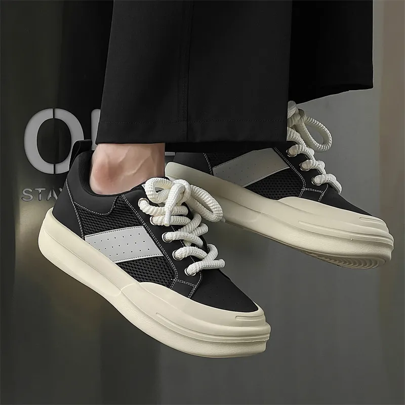 JIETEGONGYANG Lightweight Breathable Height Increasing Low-Top Skateboard Shoes Men's-2