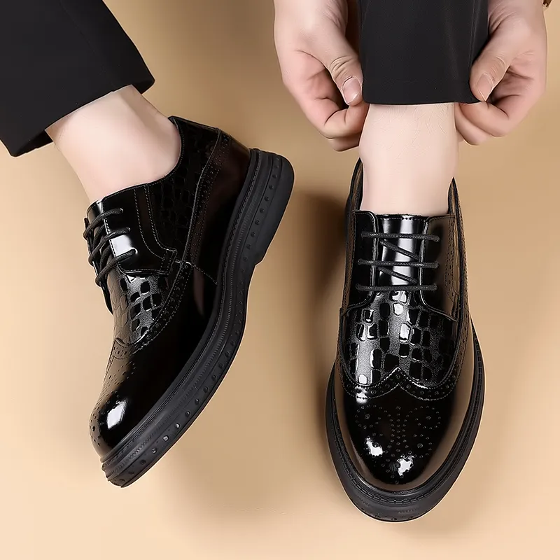 JIETEGONGYANG Casual Shoes Men's Black-10