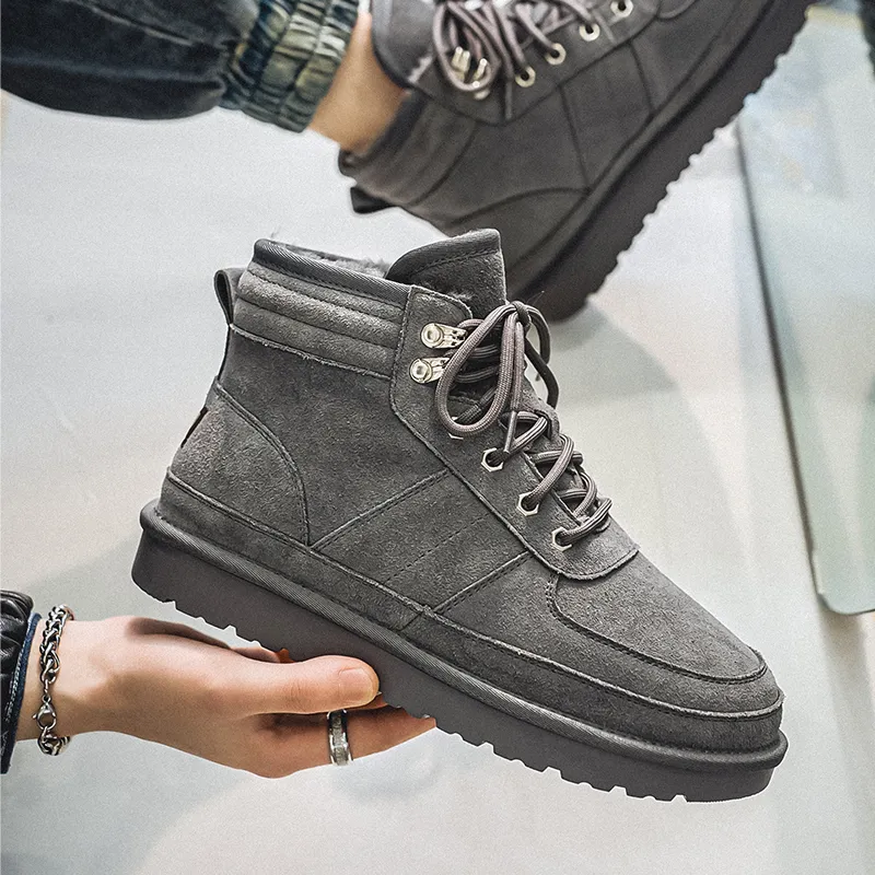 JIETEGONGYANG Height Increasing Short Snow Boots Men's-7