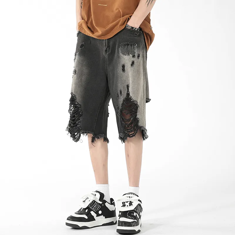 CLOR Denim Shorts Unisex Black-1