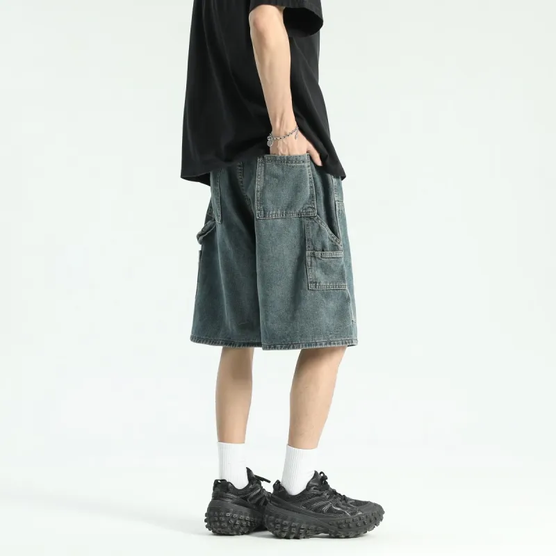 CLOR Denim Shorts Unisex Dark Blue-5