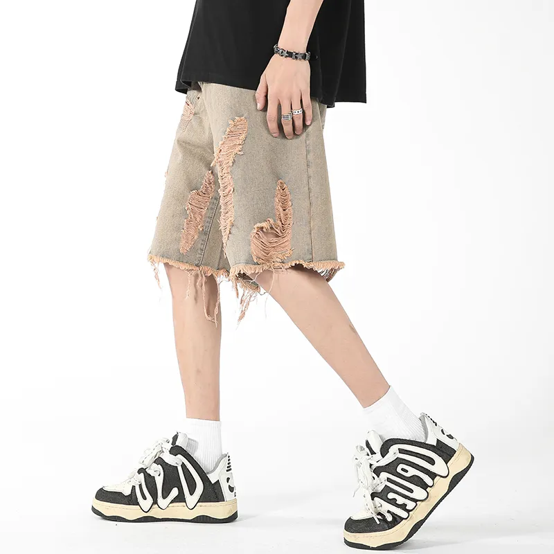 CLOR Denim Shorts Unisex Yellow Mud-3