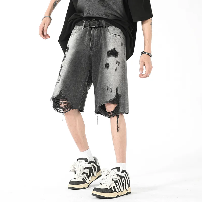 CLOR Denim Shorts Unisex Black-1