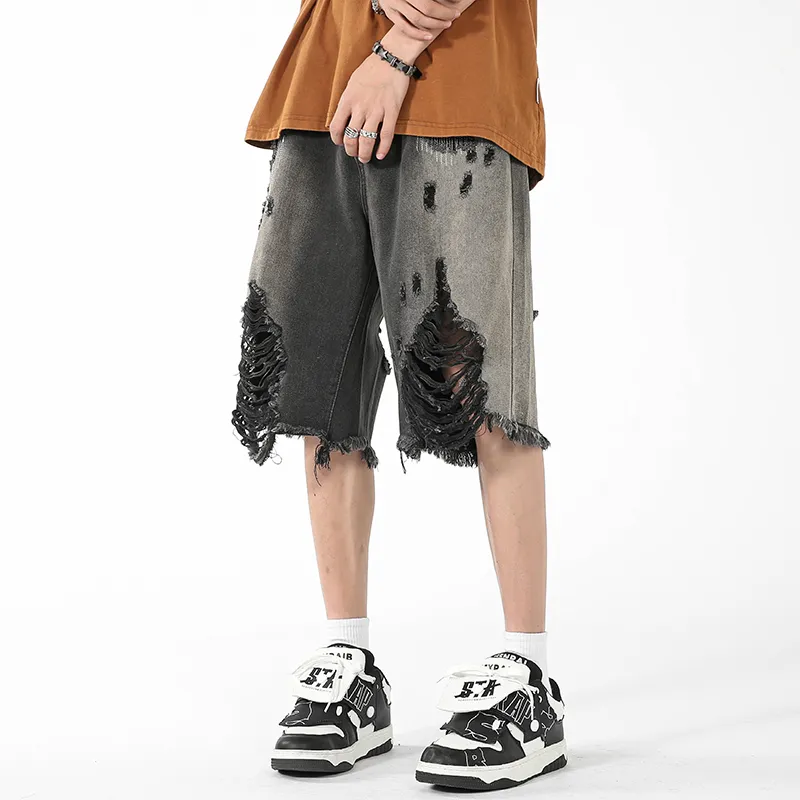 CLOR Denim Shorts Unisex Black-2