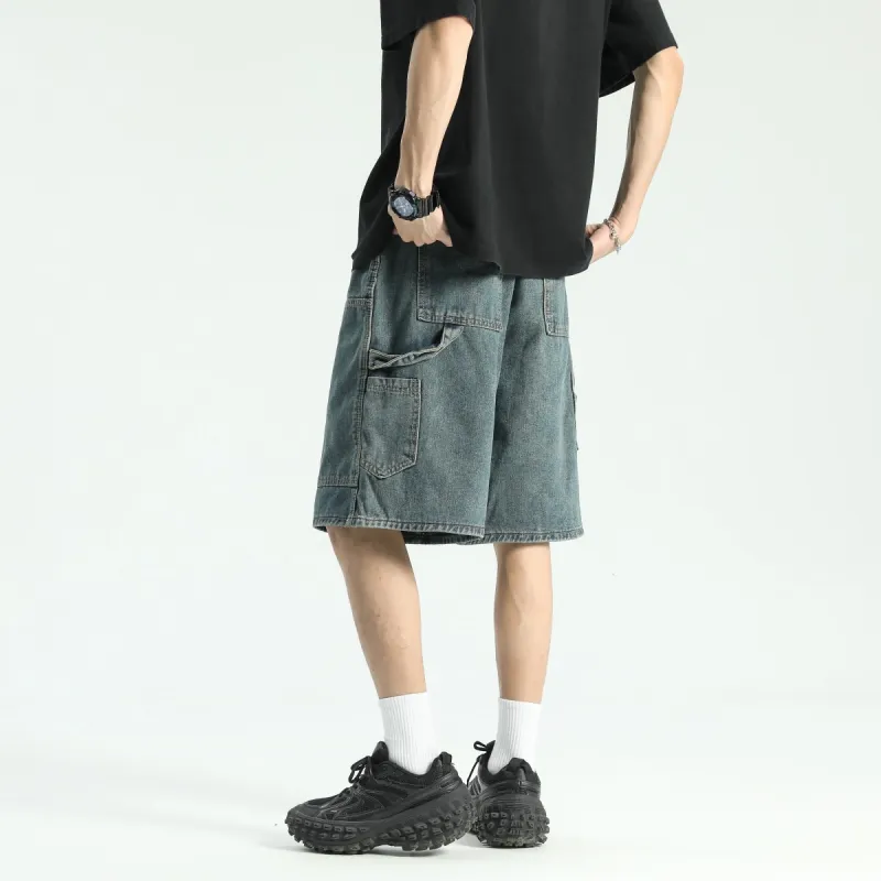 CLOR Denim Shorts Unisex Dark Blue-3