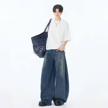 CLOR Jeans Unisex Dirty Dyed Blue Cow
