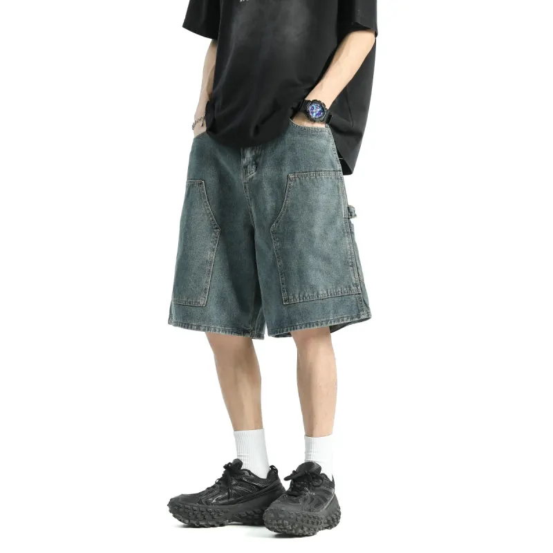 CLOR Denim Shorts Unisex Dark Blue-1