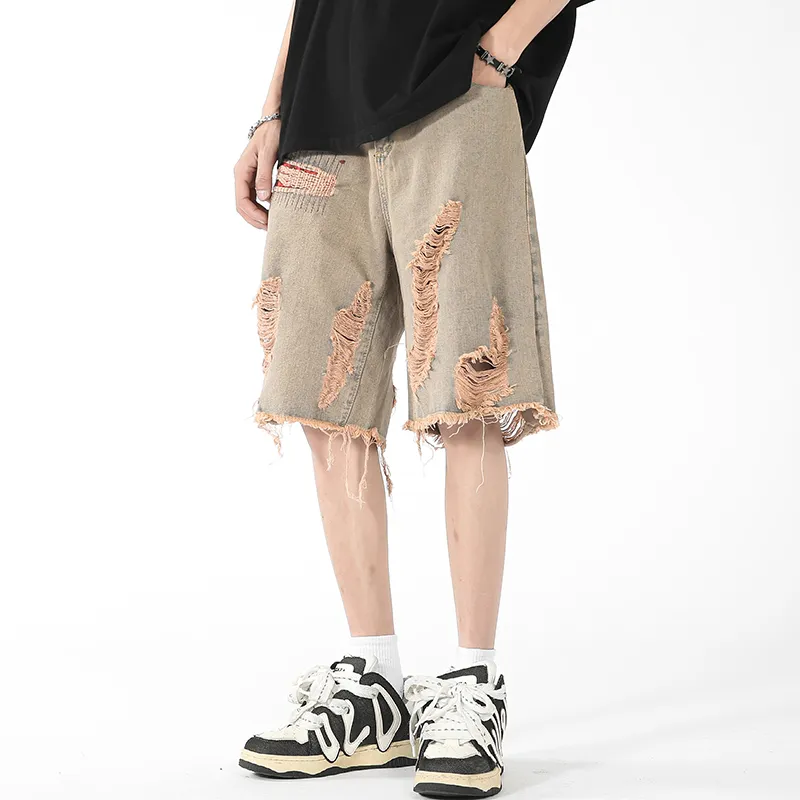 CLOR Denim Shorts Unisex Yellow Mud-1