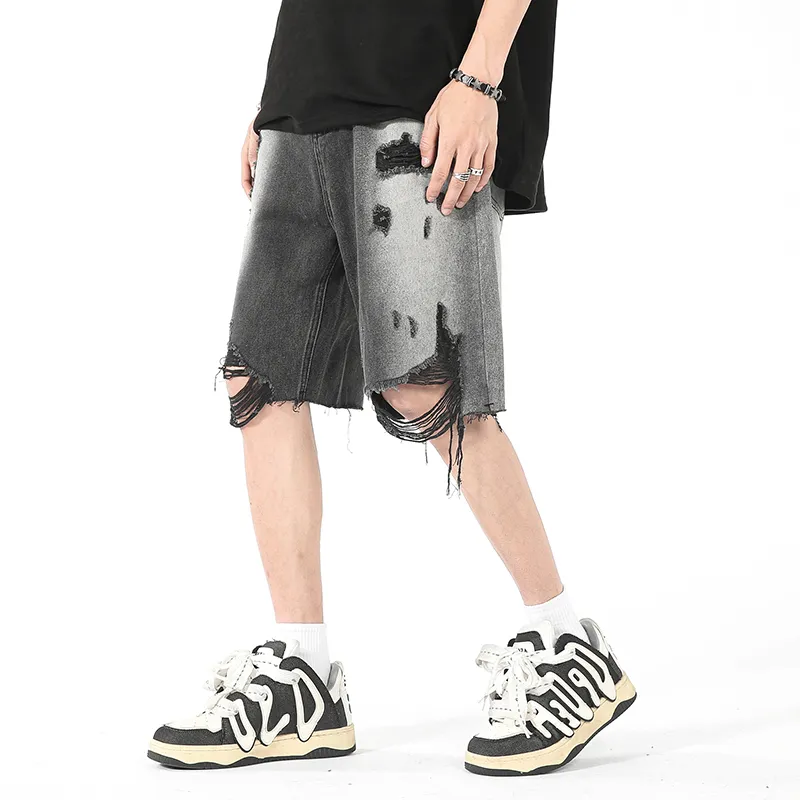 CLOR Denim Shorts Unisex Black-3