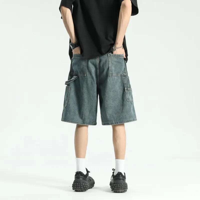 CLOR Denim Shorts Unisex Dark Blue-4