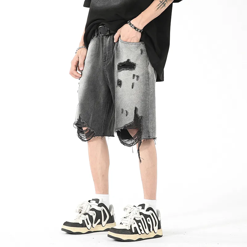 CLOR Denim Shorts Unisex Black-2
