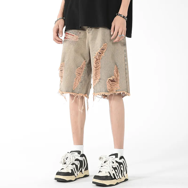 CLOR Denim Shorts Unisex Yellow Mud-2