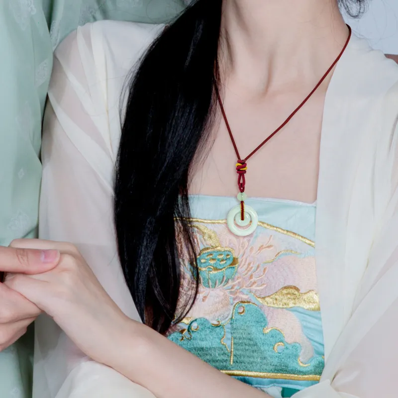 North Cain Bean Type Jadeite Necklaces Unisex-1