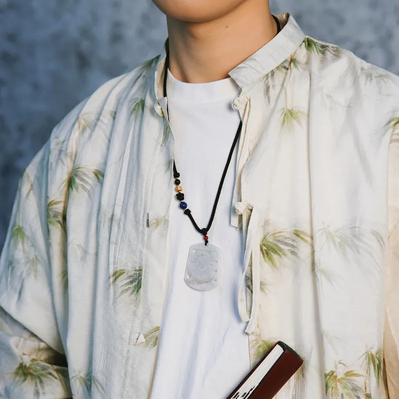 North Cain Bean Type Jadeite Necklaces Unisex-1