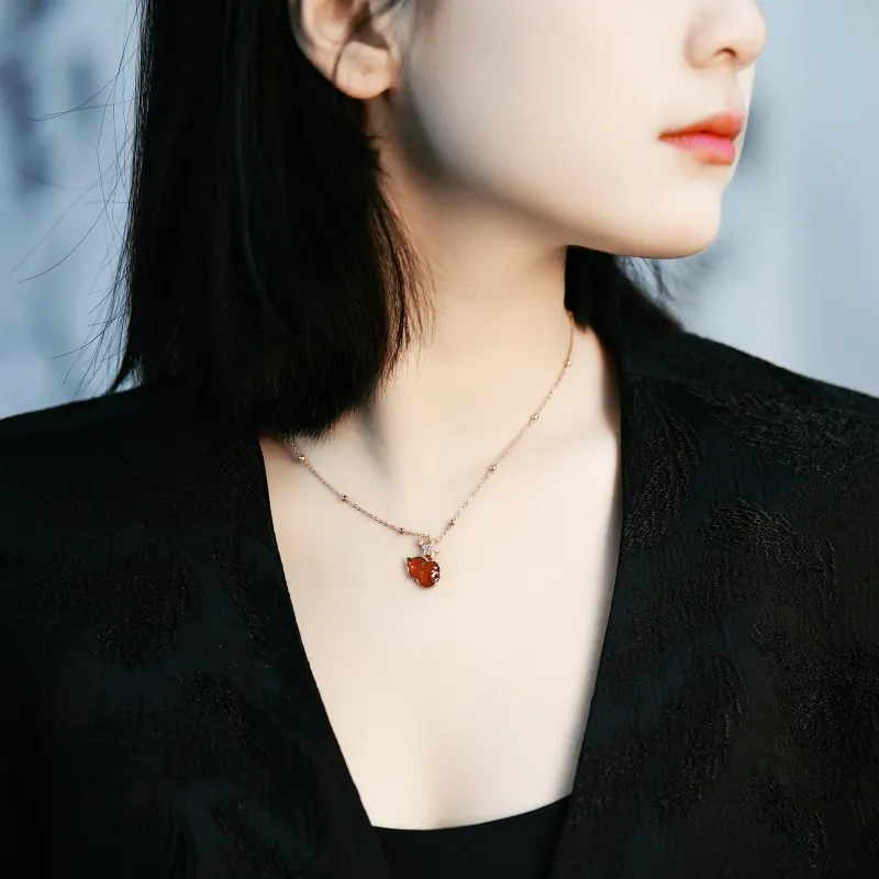 North Cain Agate Jade Necklaces Unisex-1