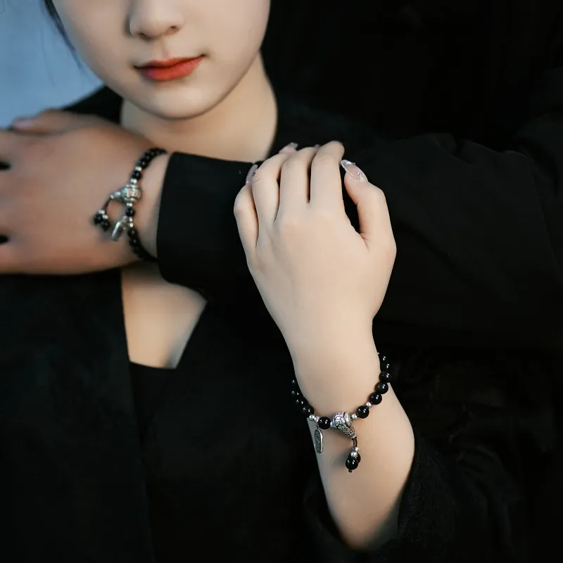 North Cain Obsidian Jade Bracelets Unisex-1